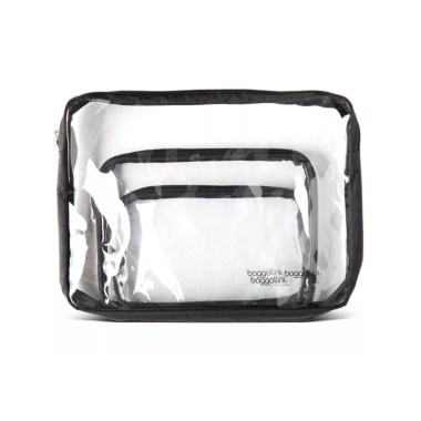 baggalini clear makeup pouch set