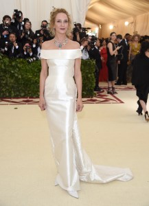 Uma Thurman attends The Metropolitan Museum of Art's Costume Institute benefit gala celebrating the opening of the Heavenly Bodies: Fashion and the Catholic Imagination exhibition on Monday, May 7, 2018, in New York. (Photo by Evan Agostini/Invision/AP)