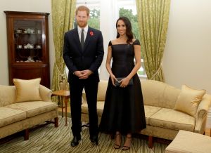 Royal tour of New Zealand - Day One. The Duke and Duchess of Sussex at Government House in Wellington, New Zealand. Picture date: Sunday October 28, 2018. See PA story ROYAL Tour. Photo credit should read: Kirsty Wigglesworth/PA Wire URN:39372882 (Press Association via AP Images)