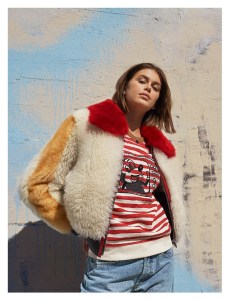 Kaia Gerber in an image from the Coach Presents Disney Mickey Mouse x Keith Haring cookbook.