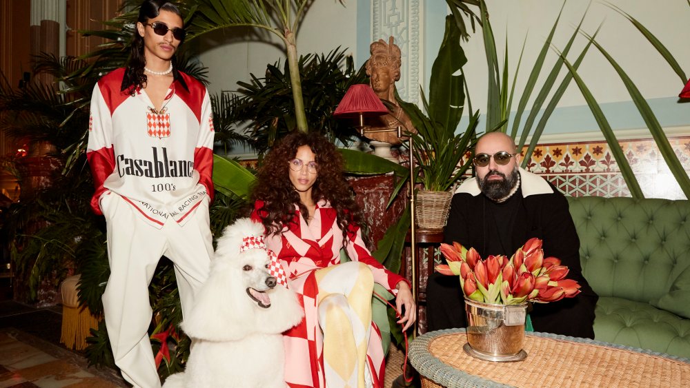 A model in a look from Casablanca's fall 2021 women's collection.