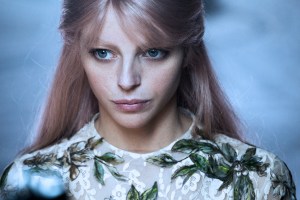 Actress Agnese Claisse pictured on the set of Matteo Garrone's short film for Dior.