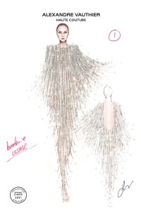 A sketch from Alexandre Vauthier, Spring 21 - Haute Couture Collection.