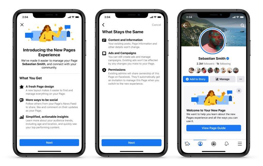 Facebook is making over pages.