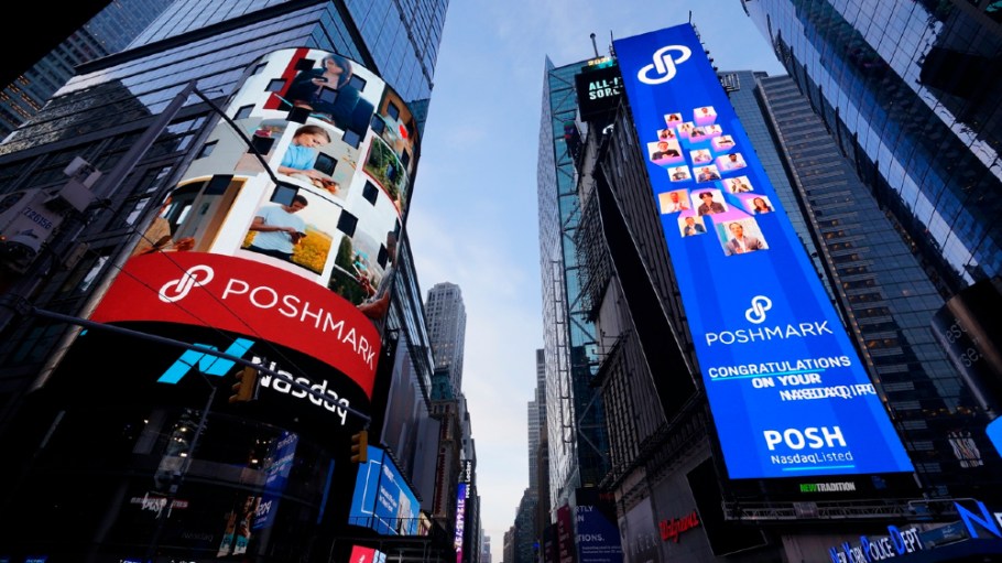 Poshmark closed its first day of trading on the Nasdaq exchange at $101.50 after pricing at $42 per share on Wednesday.