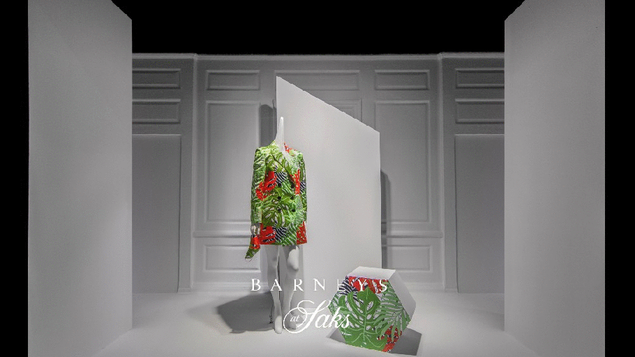 Barneys at Saks designers will take over the department store's window displays through early February.