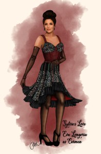 A sketch of Eva Longoria as Carmen in "Sylvie's Love."