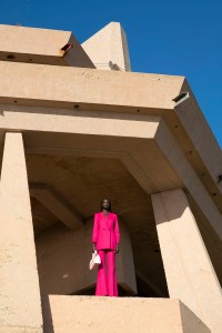 L.A.-based designer Marcell Pustul and stylist Nicola Formichetti prep the fall 2021 Marcell Von Berlin collection film in Malibu, Calif. on Feb. 8, 2020.