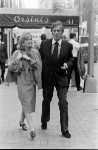 Elaine Taylor and Christopher Plummer visit Orsini's restaurant in New York City on October 13, 1976.