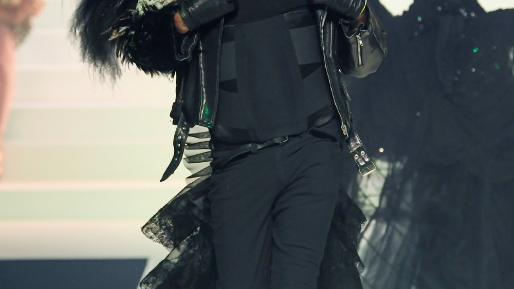 Tanel Bedrossiantz on the catwalk at Jean Paul Gaultier's last couture show in January 2020.