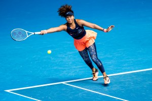 MELBOURNE, VIC - FEBRUARY 14: Naomi Osaka of Japan returns the ball during round 4 of the 2021 Australian Open on February 14 2020, at Melbourne Park in Melbourne, Australia. (Photo by Jason Heidrich/Icon Sportswire) (Icon Sportswire via AP Images)