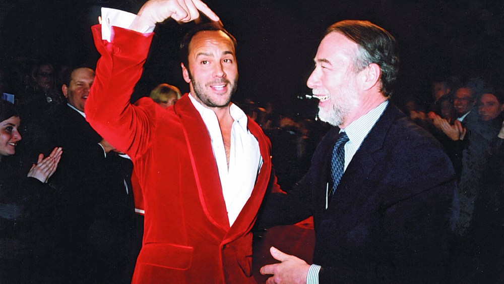 Tom Ford and Domenico De Sole at their final show in 2004