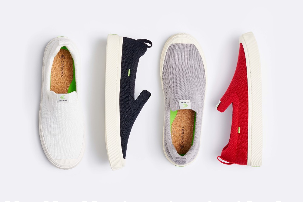 Cariuma's Ibi Slip-On features a bamboo-knit upper and sugarcane EVA outsole