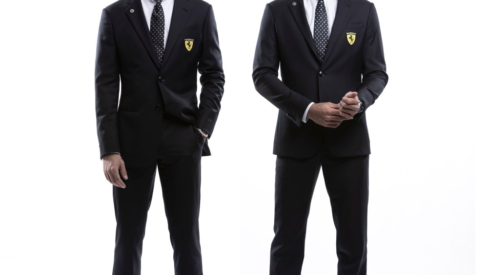 Scuderia Ferrari's drivers Charles Leclerc and Carlos Sainz in the new formal attire.
