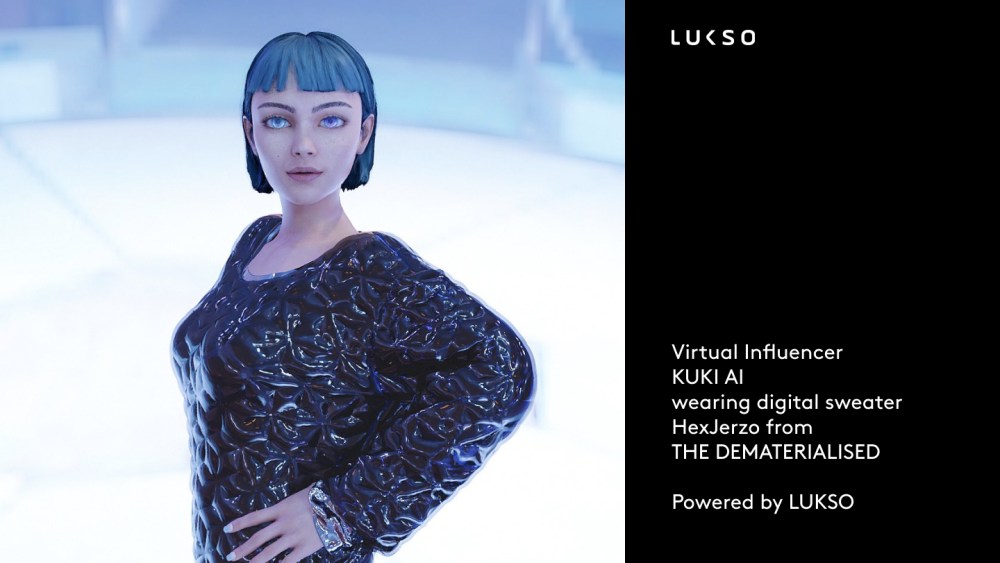 A digital influencer wearing items from The Dematerialised
