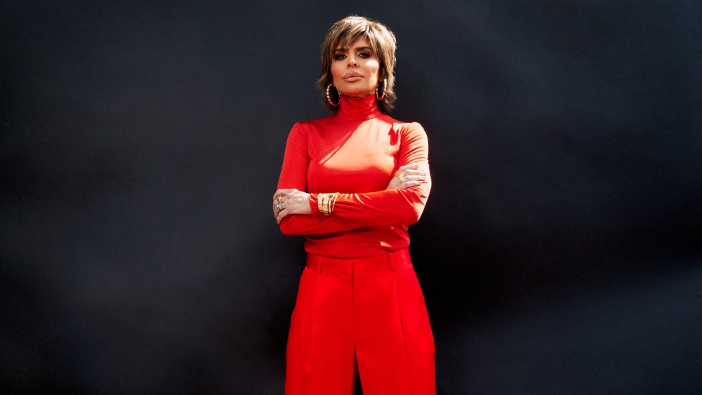 Lisa Rinna wearing red