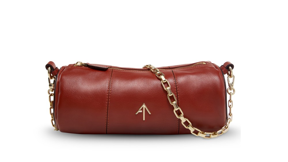 Manu Atelier's Cylinder bag in red bole, the most popular style in China.