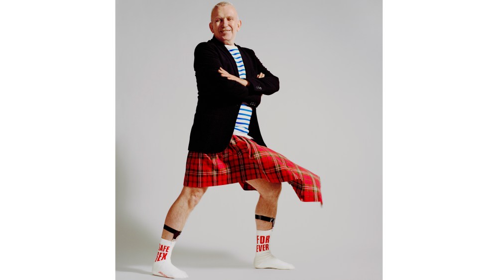 Jean Paul Gaultier in the safe sex socks.