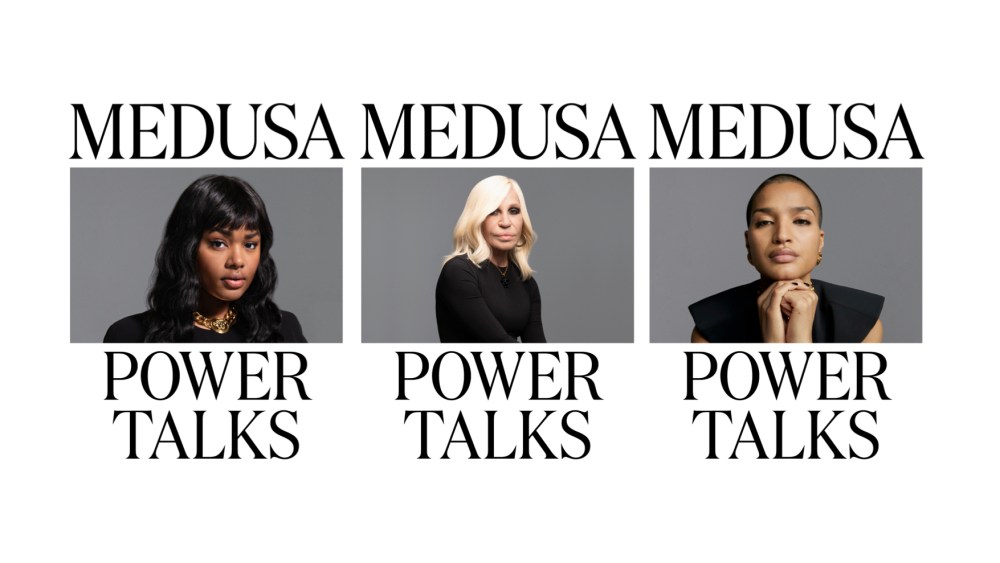 Precious Lee, Donatella Versace and Indya Moore