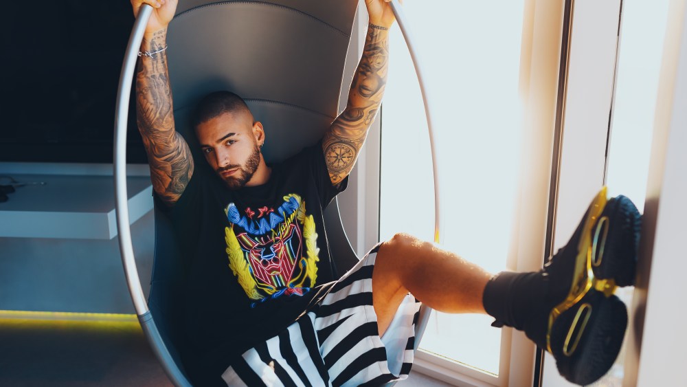Maluma wears his line with Balmain.