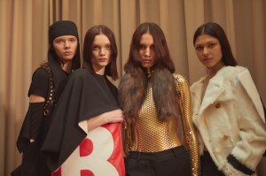 Backstage at Burberry RTW Fall 2021.