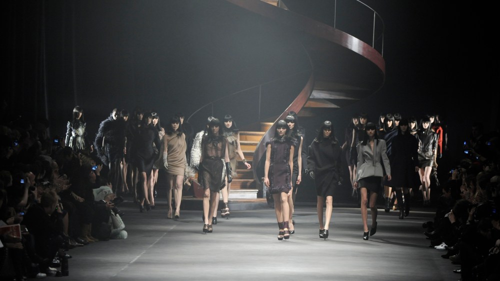 Models on the runway at Lanvin's fall 2010 show.