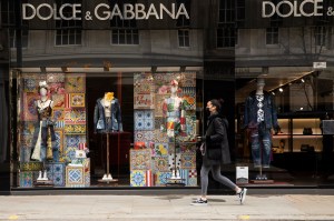 Dolce and Gabbana in London as the shops re-open.