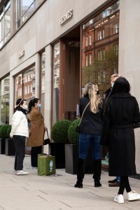Hermes in London as the shops re-open.