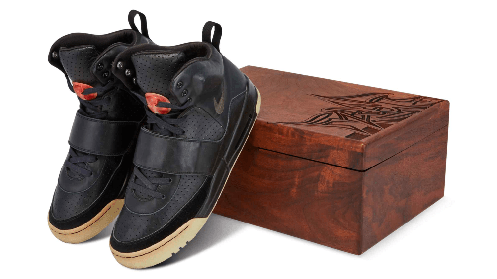 The “Kanye West ‘Grammy Worn’ Nike Air Yeezy 1 Prototypes” will come with a custom lasered box featuring a design and etching by the Yeezy 1 creator, Mark Smith.