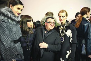 Alber Elbaz backstage at his fall 2013 ready-to-wear show.