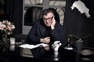 Alber Elbaz at his desk.