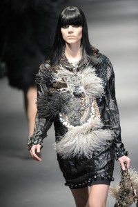 A model on the runway at Lanvin's fall 2010 show. Designed by Alber Elbaz.