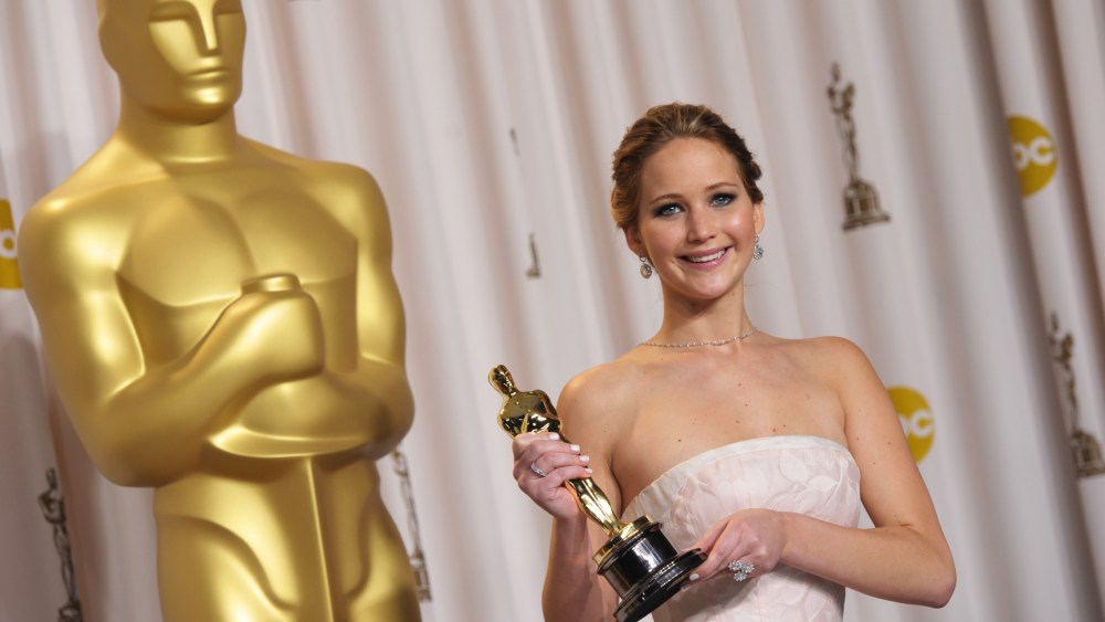Jennifer Lawrence at the 2013 Oscars.