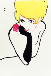 Illustration by René Gruau for the Miss Dior fragrance, 1966.