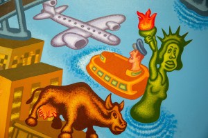Paintings by Peter Saul.