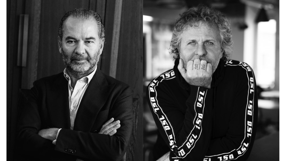 Moncler's chairman and CEO Remo Ruffini and OTB founder and president Renzo Rosso.