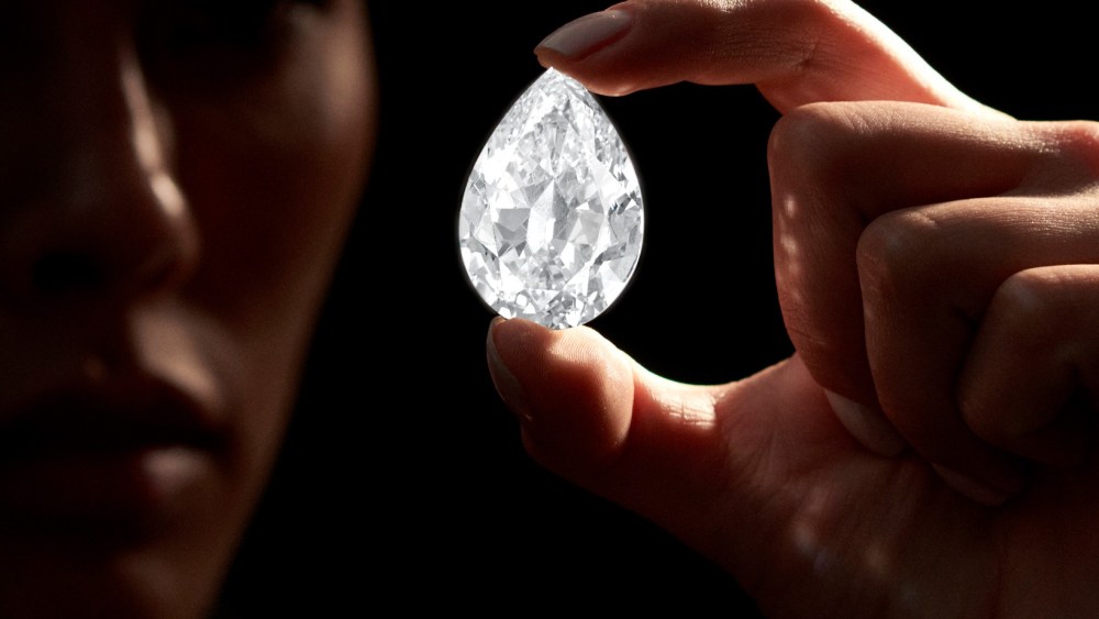 The 101.38 carat flawless diamond for auction at Sotheby's.