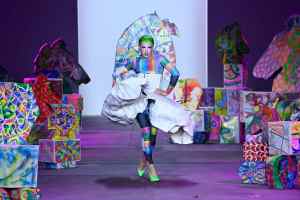SYDNEY, AUSTRALIA - JUNE 03: A model walks the runway during the Iordanes Spyridon Gogos show during Afterpay Australian Fashion Week 2021 Resort '22 Collections at Carriageworks on June 03, 2021 in Sydney, Australia. (Photo by Stefan Gosatti/Getty Images)
