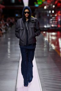 A look from Ferrari's first fashion show.
