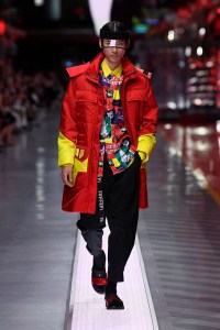 A look from Ferrari's first fashion show.