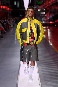 A look from Ferrari's first fashion show.
