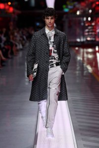 A look from Ferrari's first fashion show.