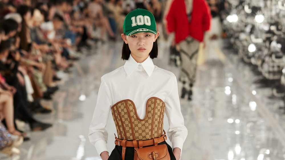 A look from the Gucci Aria show, with 13 new looks added to the 100th-anniversary collection.