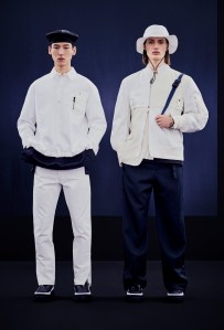 A look from Dior and Sacai's capsule collection.