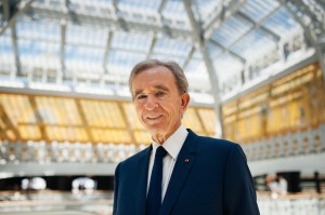 Bernard Arnault at the re-opening of the Samaritaine Paris Pont-Neuf department store in Paris.