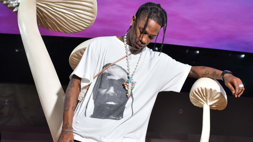 Travis Scott on the set of the Dior men's show.