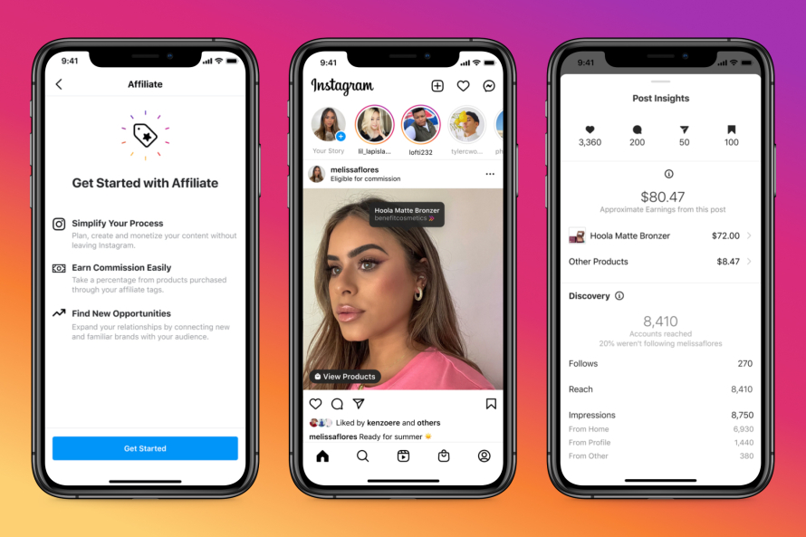 When people come across an affiliate post from a creator featuring a tagged product, they will see “Eligible for commission” at the top of the post, so it’s clear that their purchases help support that creator.