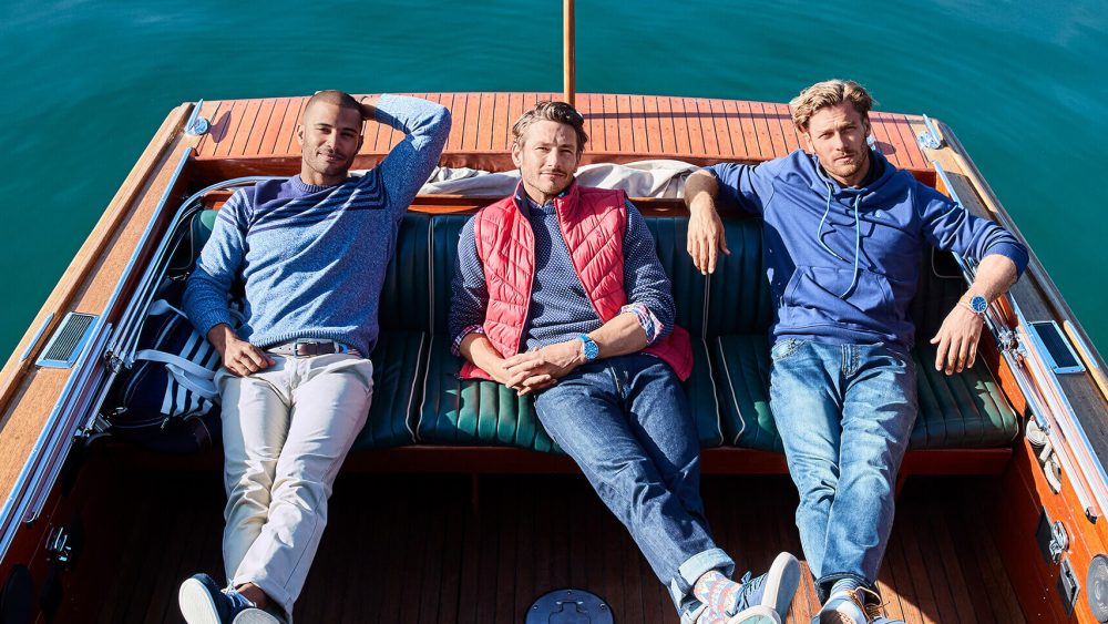 men wearing izod in boat