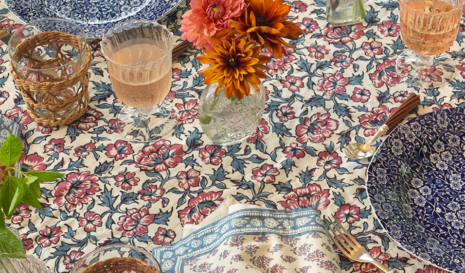A look from Veronica Beard's summer tabletop collection.