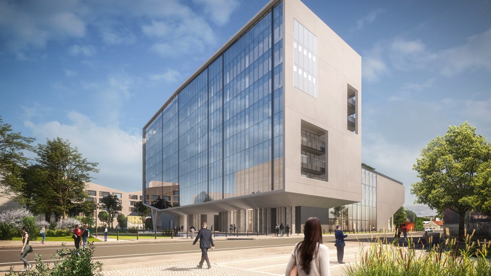 A rendering of Building D housed at the Symbiosis business district in Milan.